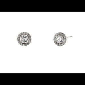 FRAMED ROUND CZ STUD EARRINGS
